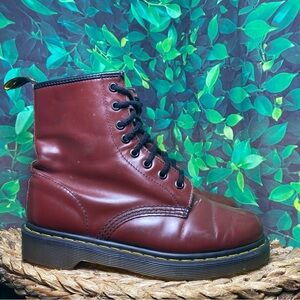 Dr. Martens Burgundy Leather Boots
